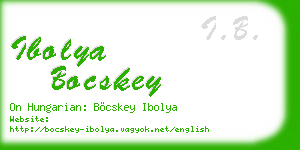 ibolya bocskey business card