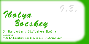 ibolya bocskey business card